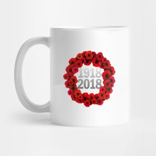 World War 1 Centennial Poppy Wreath Mug